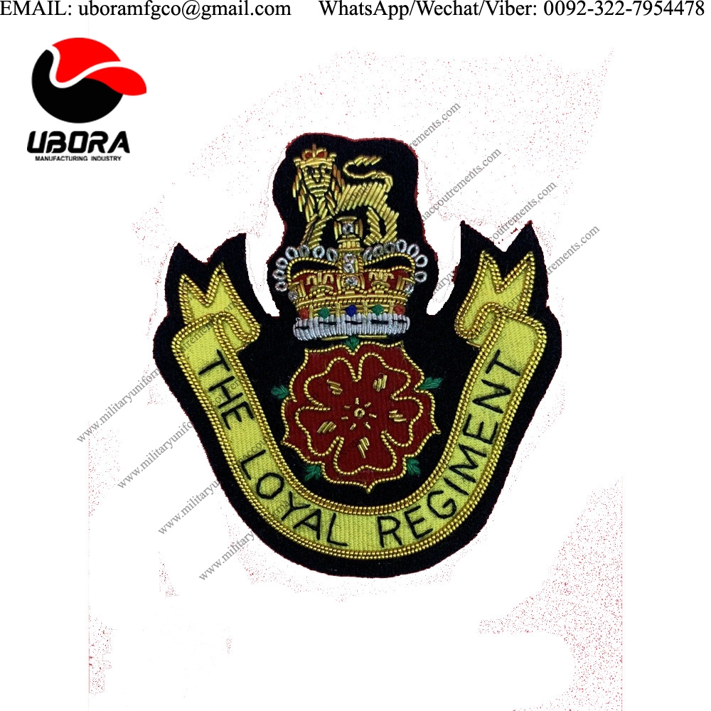 Manufacturer The Loyal Regiment Hand Embroidered Bullion And Wire Blazer Badge BADGES, HAND EMBROIDE